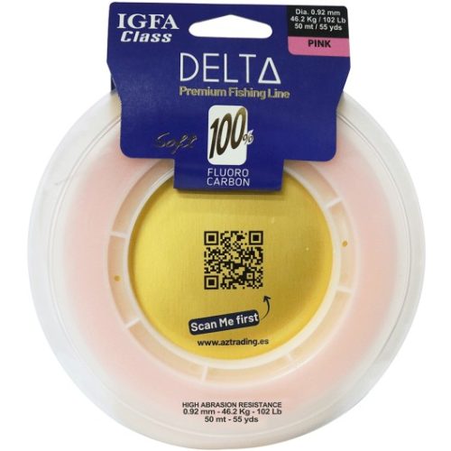 Fluorocarbono Delta Pink IGFA 0,92 mm 50 mts 102 lbs